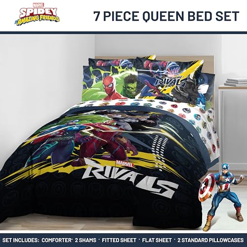 Marvel Rivals Queen Comforter Set 7 Piece Soft Bedding for Boys