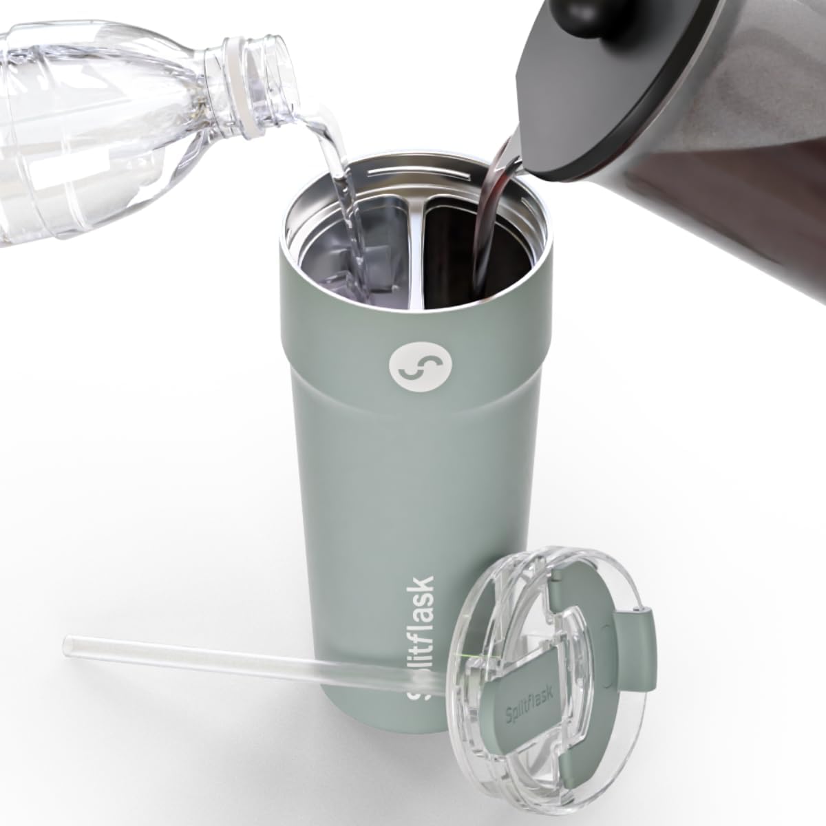 Stainless Steel Insulated Tumbler Cup with Straw & Sip Lid