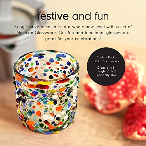 Confetti Rocks 8 oz DOF Glasses (6 Count)
