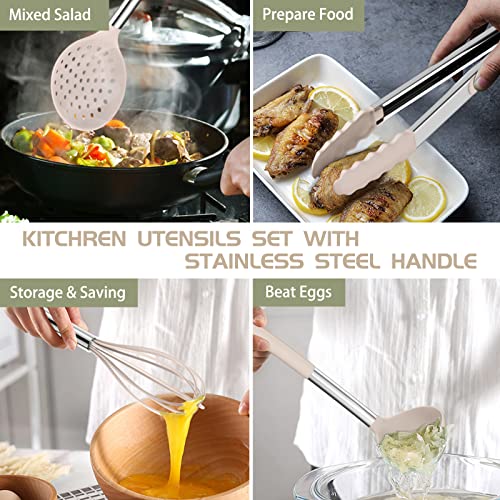 Stainless Steel Kitchen Cooking Utensil Set (15 Count)