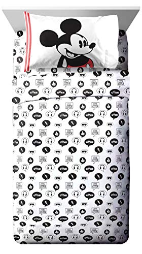 Disney Mickey Mouse Twin Comforter Set 4 Piece Cartoon Bedding