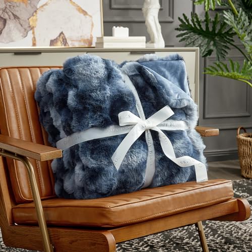 Faux Fur Throw Blanket for Couch