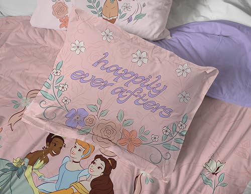 Disney Princess Queen Comforter Set 7 Piece Kids Bedding for Girls