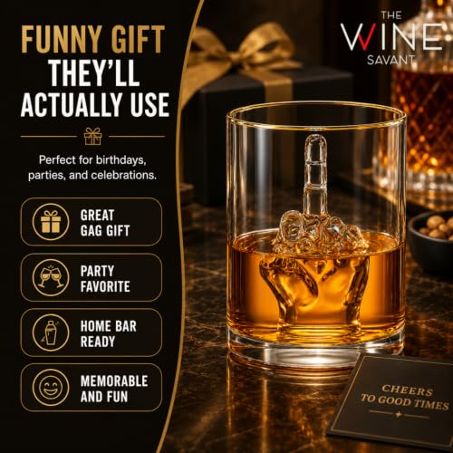 Funny Middle Finger Whiskey Glass Gift Set