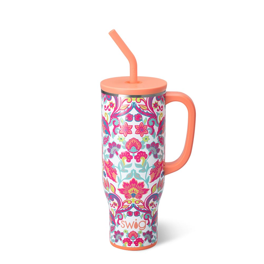 30oz Insulated Mega Mug with Handle & Straw