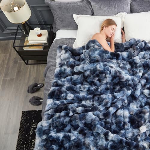 Faux Fur Throw Blanket for Couch