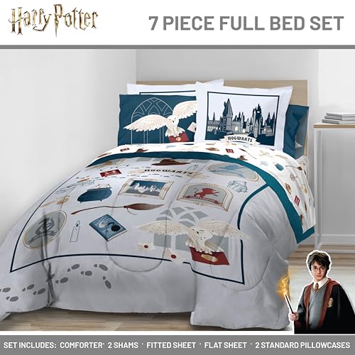 Harry Potter Full Comforter Set 7 Piece Soft Hogwarts Bedding