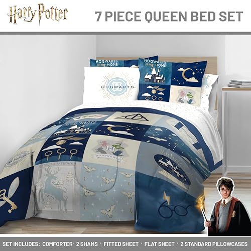 Harry Potter Queen Comforter Set 7 Piece Soft Hogwarts Bedding