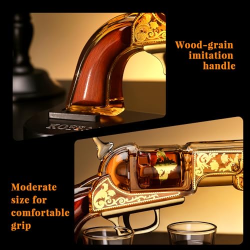 Luxury Gun Whiskey Decanter Set with 4 Glasses (5 Count)