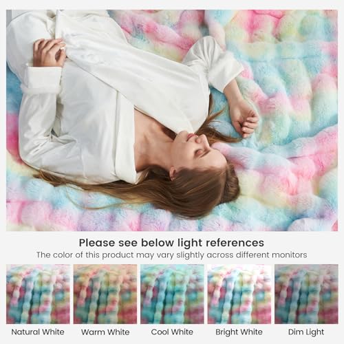 Faux Fur Throw Blanket for Couch