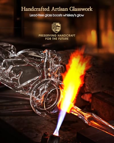 Motorcycle Whiskey Decanter Gift Set with 2 Glasses
