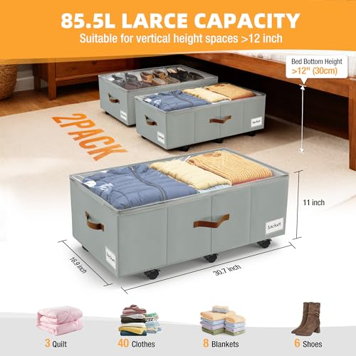 Under Bed Storage with Wheels (4 Count)