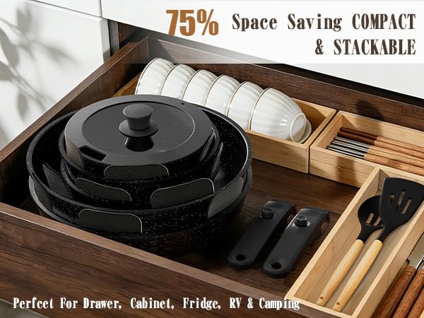 21Pcs Pots and Pans Set Non Stick