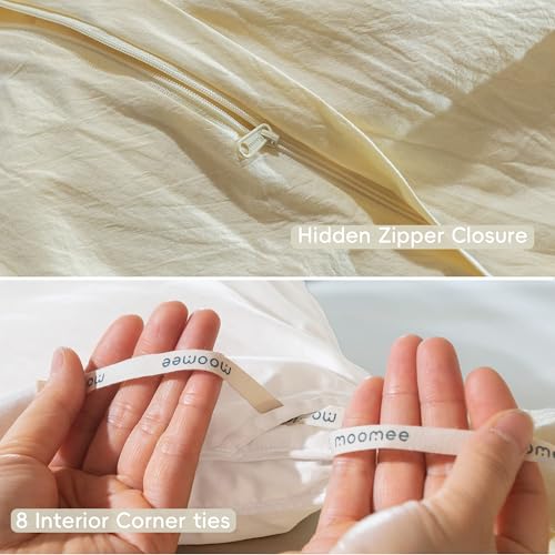 Duvet Cover Set 100% Washed Cotton Linen Like Oversized King