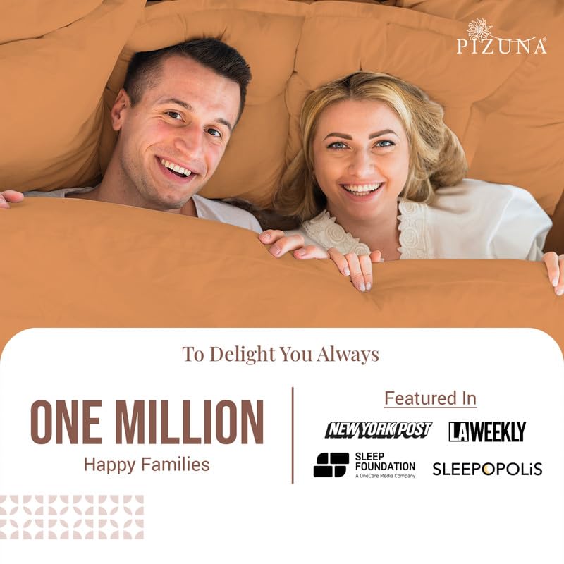 100% Cotton King Pillow Shams 400 Thread Count Apricot Orange (2 Count)