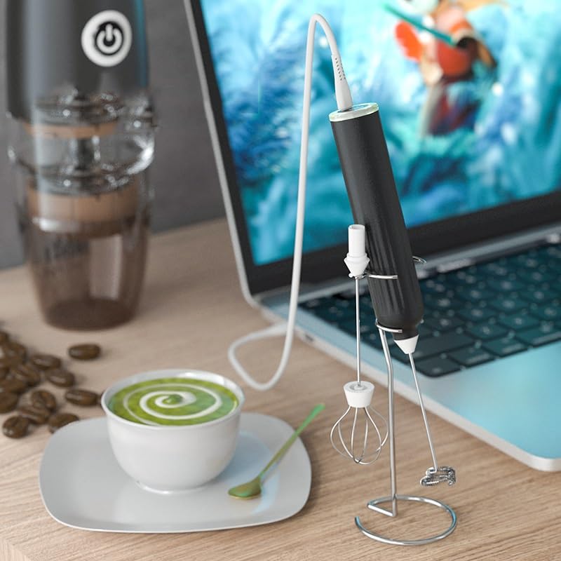 Household Electric Milk Frother Charging Handheld Egg Beater Mixer