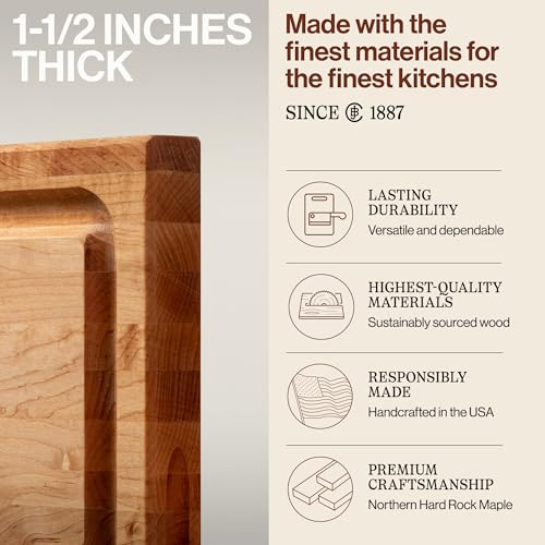 CB Series Rectangular Wooden Maple Cutting Board 24”x18”