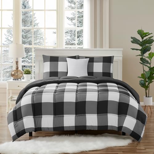 7 Piece Comforter Set Bag Solid Color All Season Soft Down Alternative Blanket & Luxurious Microfiber Bed Sheets (7 Count)