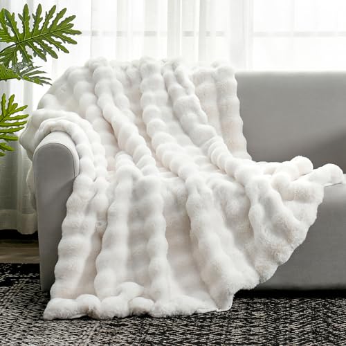 Faux Fur Throw Blanket for Couch