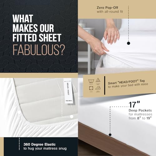 100% Egyptian Cotton Sheets King Size (4 Count)