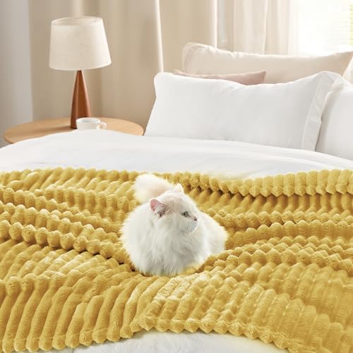 Soft Yellow Throw Blanket for Couch Decor Gifts 50"x60"