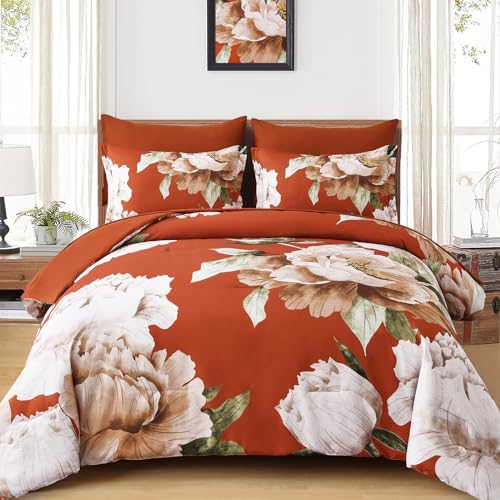 Burnt Orange Comforter Set Queen