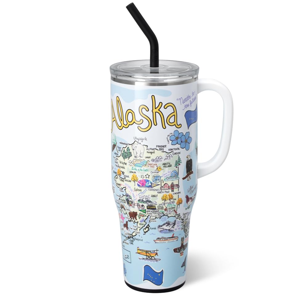 40oz Insulated Mega Mug with Handle & Straw
