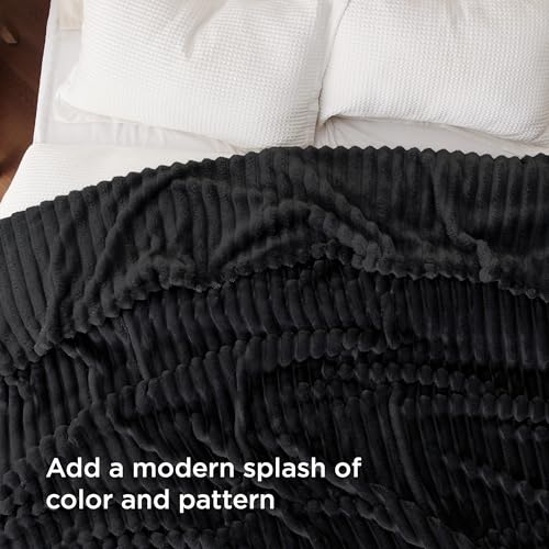 Soft Cal King Size Blanket for Bed Black 102"x96"