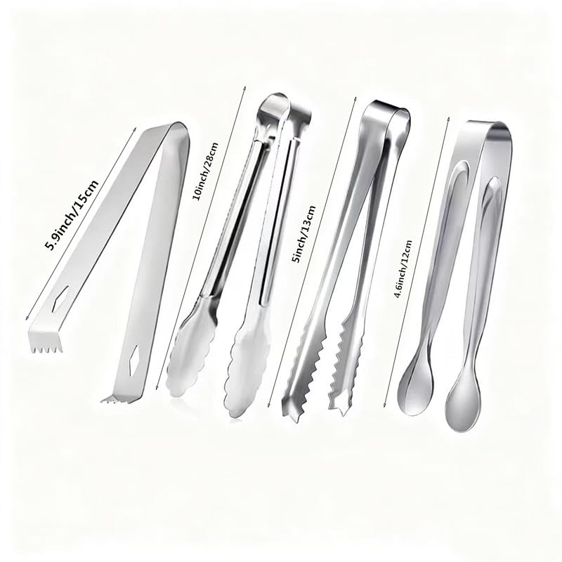 Stainless Steel Ice Scoop and Ice Tongs
