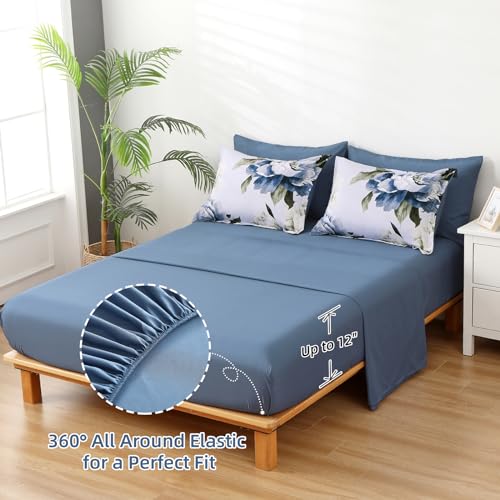 Blue King Size Comforter Set 7 Piece Bed in a Bag King