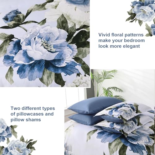Blue Full Size Comforter Set 7 Piece Bed in a Bag