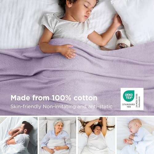 GentleSoft 100% Cotton Large Throw Blanket for Couch 50x70 inches
