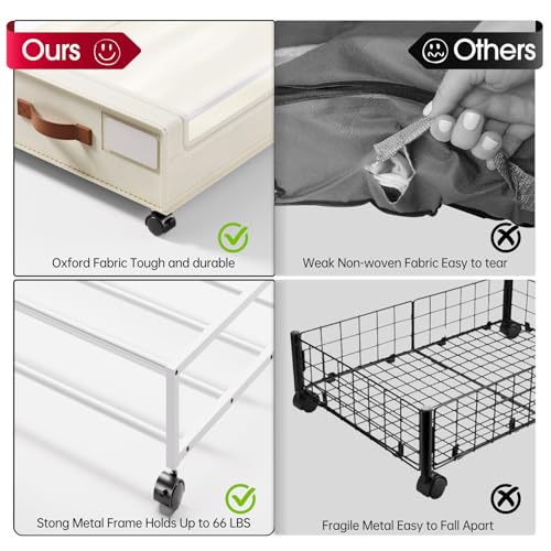 Under Bed Storage with Wheels 2 Pack (2 Count)