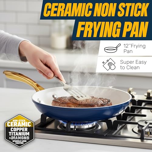15 Pc Pots and Pans Set Non Stick Ceramic Cookware Set