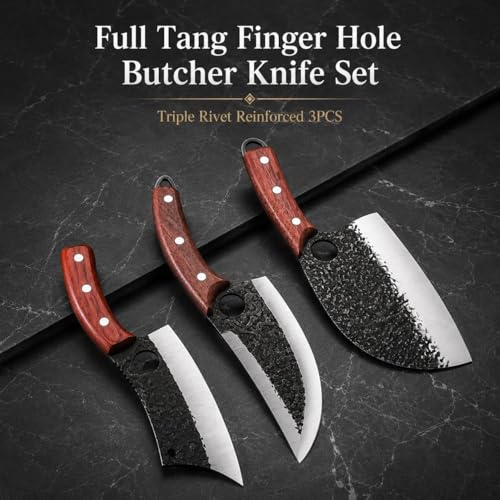 Professional Butcher Knife Set for Meat Processing (3 Count)