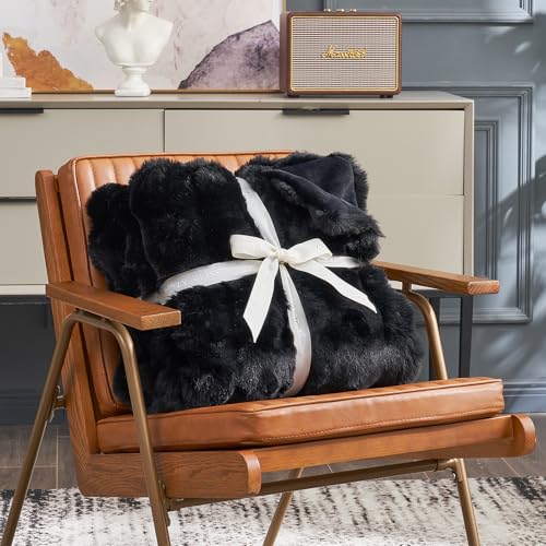 Faux Fur Throw Blanket for Couch