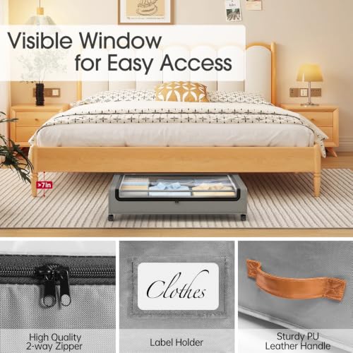 4 Pack Under Bed Storage with Wheels (4 Count)