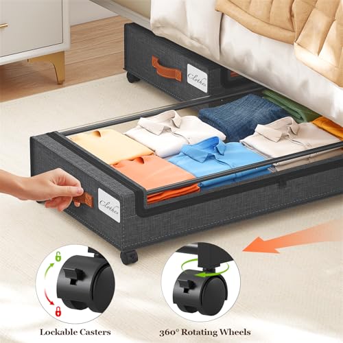 70L Under Bed Storage with Wheels (2 Count)