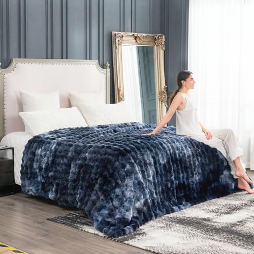 Faux Fur Throw Blanket for Couch