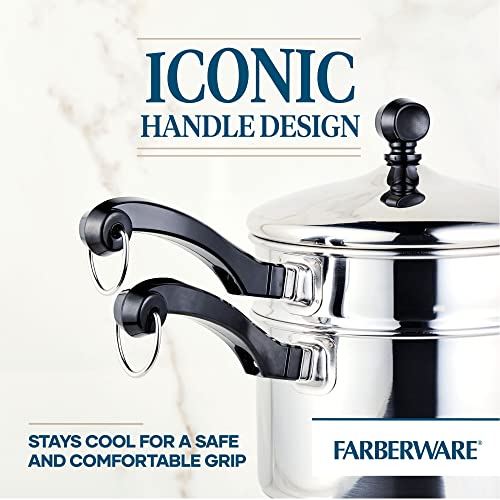 Classic Series Stainless Steel Double Boiler and Saucepan with Lid