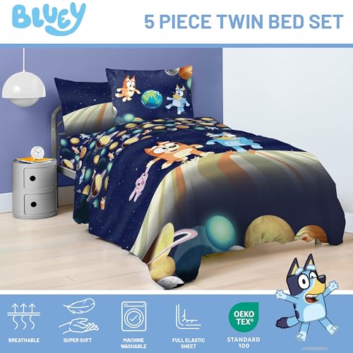 Bluey Bingo Twin Comforter Set 5 Piece Soft Kids Cartoon Bedding