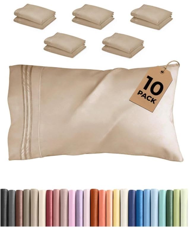 King Pillow Cases Set of 10 (10 Count)