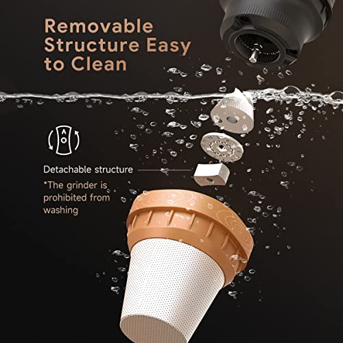 Trave Coffee Electric Grinder Portable Must Own & Dripper Pour Over All in One Rechargeable High Precision High Speed Coffee Bean Grinder