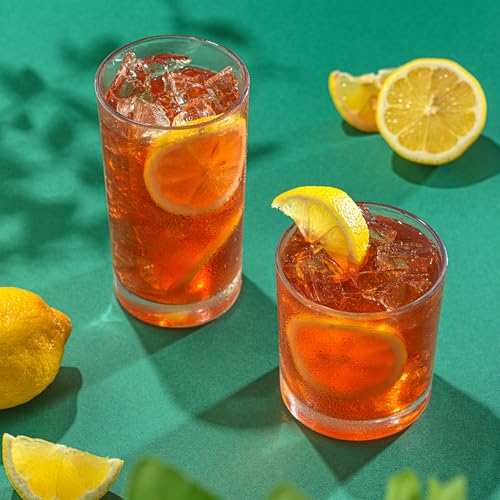 Alain Drinking Glasses Set of 8 Glass Tumblers. Highball 14oz Bar Glasses and Lowball 10oz Rocks Glasses Set. Cocktail (8 Count)