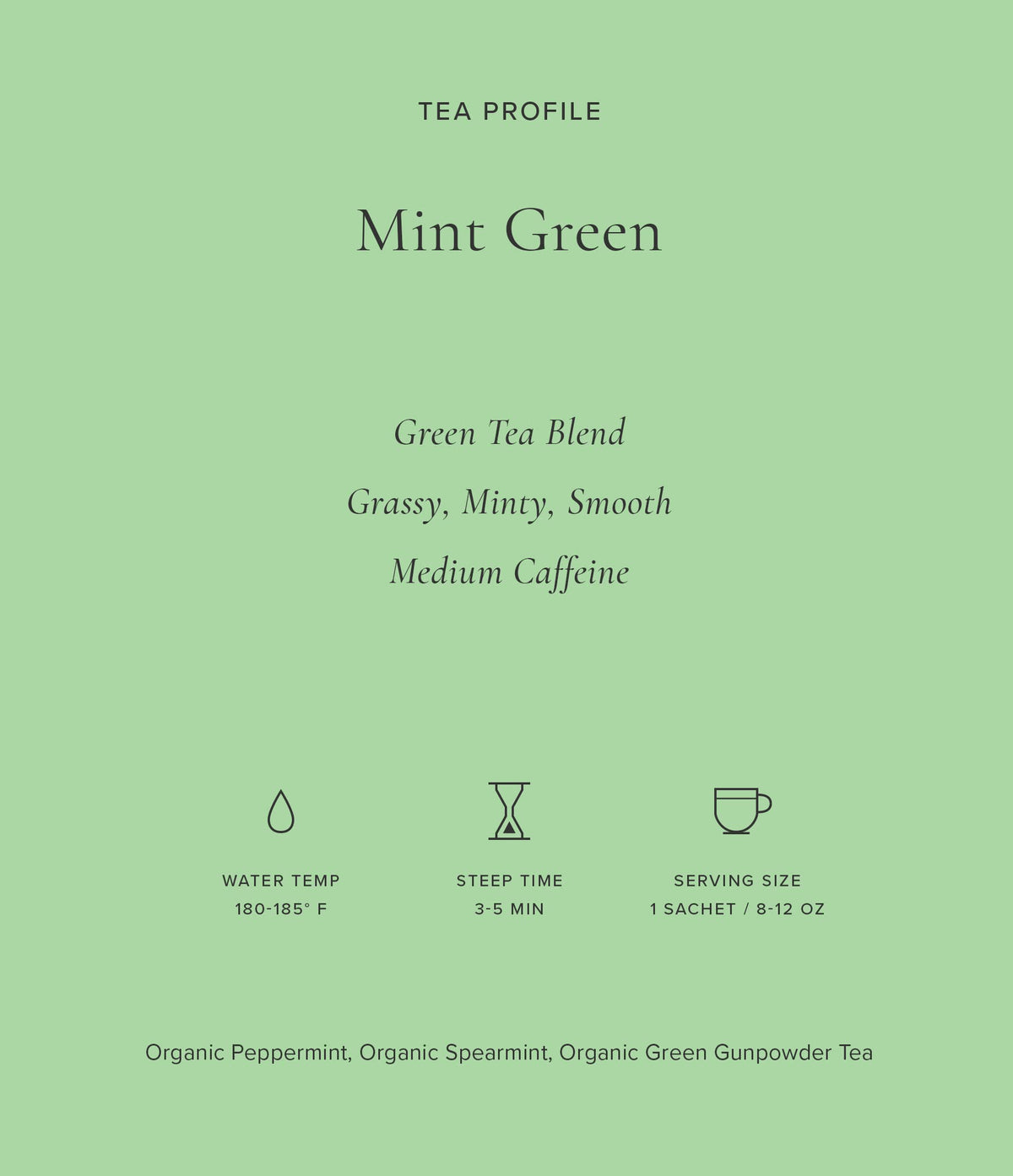 Organic Mint Green Tea Bags (50 Count)