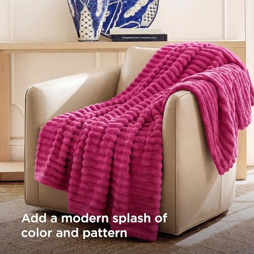 Soft Hot Pink Throw Blanket for Couch Decor Gifts 50"x70"