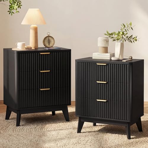 Fluted Nightstand Set of 2