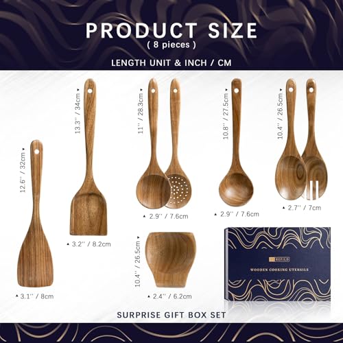 Wooden Spoons for Cooking (8 Count)