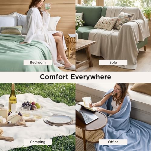 GentleSoft 100% Cotton Blanket Full Size for Bed
