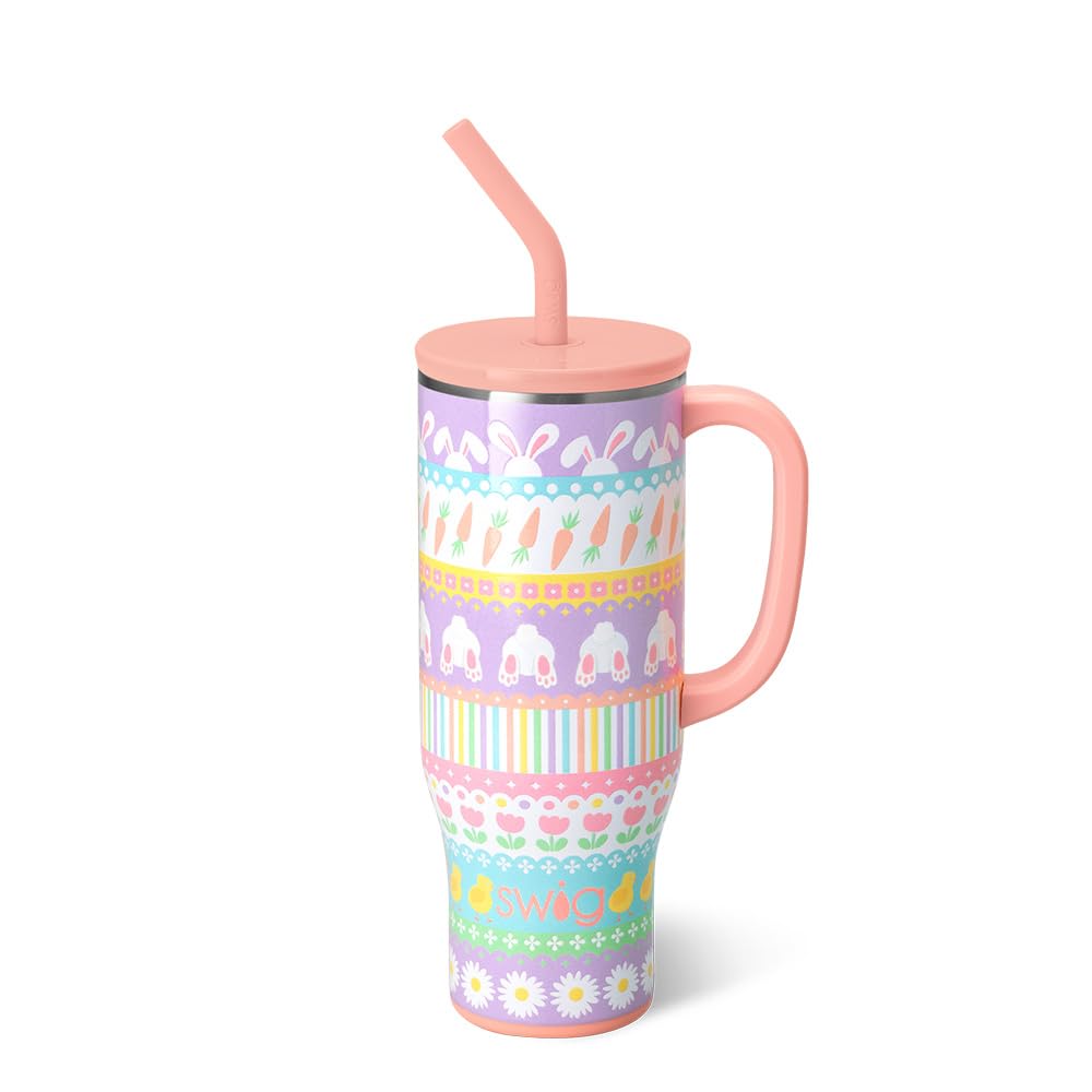 30oz Insulated Mega Mug with Handle & Straw